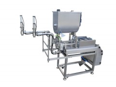 雙頭臥式榴蓮醬灌裝機(jī)、雙頭醬料拌