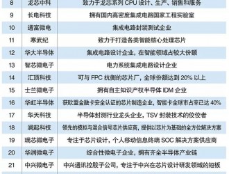 國貨當自強   中國芯片企業TOP30