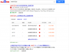 恭喜上海翌芯圖頁網商鋪產品關鍵詞“HART芯片、傳感器信號處理”榮登百度搜索首頁
