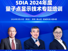 SDIA2024年首場活動即將開啟，3月15日量子點顯示技術培訓等你來！