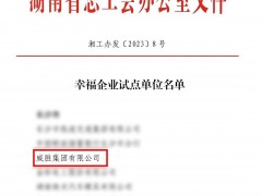 幸福威勝|(zhì)威勝榮獲“湖南省幸福企業(yè)試點(diǎn)單位”