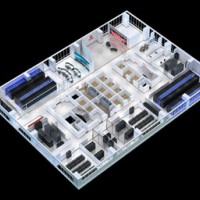 某煙草公司信息化機房效果圖制作|北京中控室效果圖設計