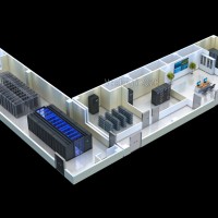 鄂爾多斯某中學信息化機房|UPS配電間效果圖制作渲染